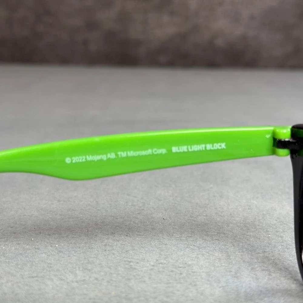 Minecraft Blue Light Blocking Glasses Black Green Pixel Creeper MCBD204 Gaming